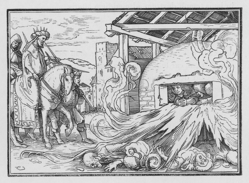Shadrak, Meshak og Abednego kastet i ilden, Daniel III, 23 af Hans after Holbein the Younger