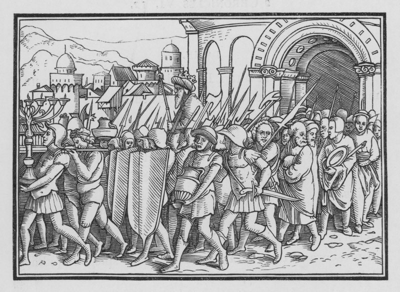 Shishak ødelægger Jerusalem, 2 Krønikebog XII, 9 af Hans after Holbein the Younger