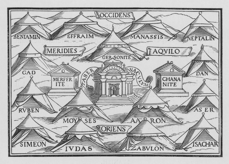 Stammerordenen i deres telte og i deres marcher, Numbers II, 2 af Hans after Holbein the Younger