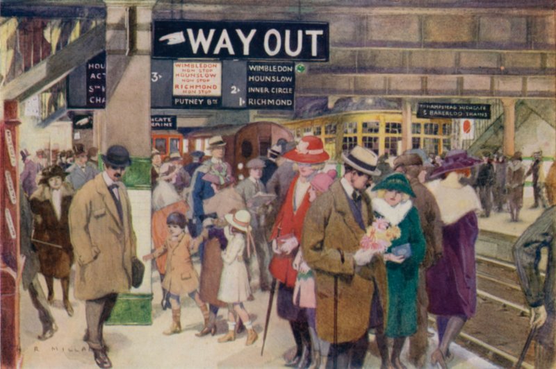 Charing Cross, knudepunktet for Londons jernbanetrafik i undergrundstrafikken af Harold Robert Millar