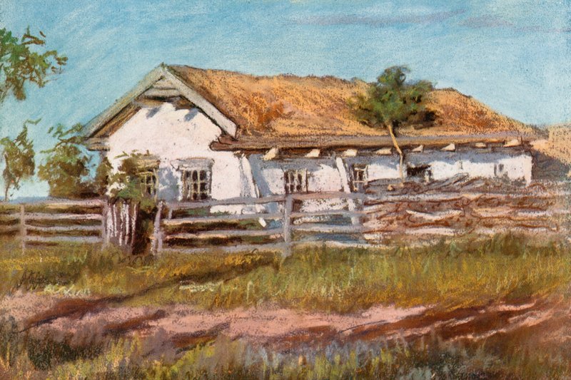 Et Doukhobor-hus, nær Veregin af Harold Copping