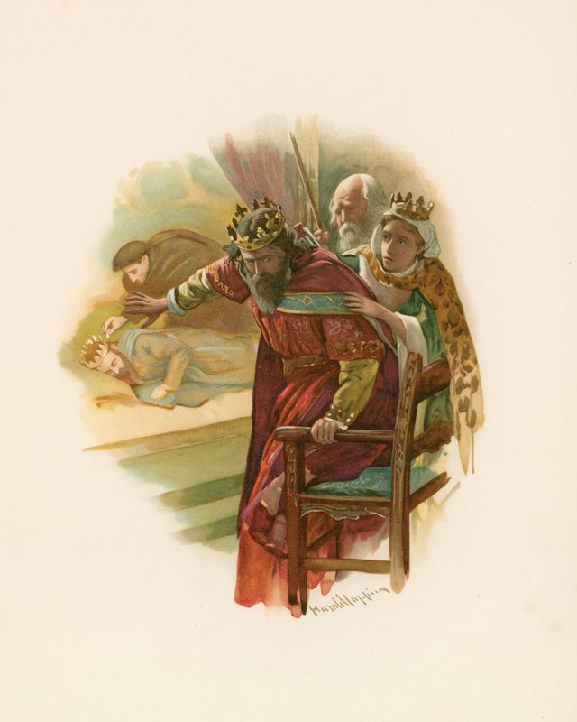 Hamlet - skuespilscenen af Harold Copping