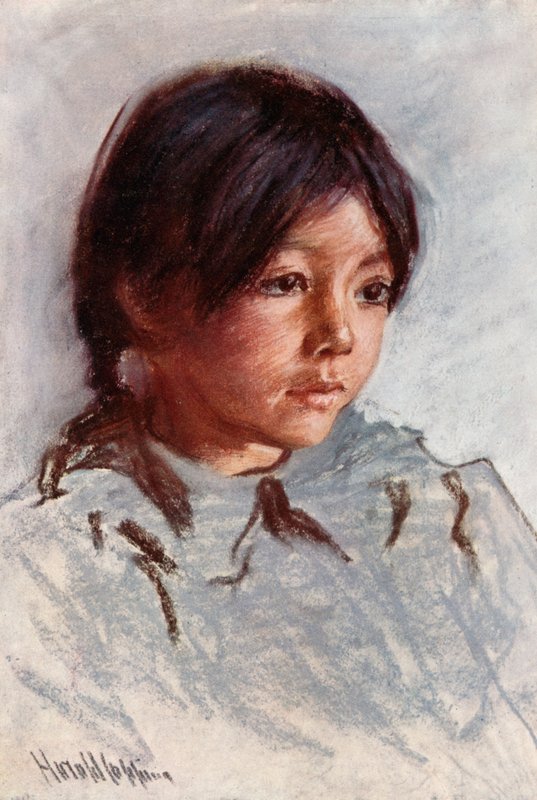 Leder af Indian Child, Blackfoot Reservation, Alberta af Harold Copping