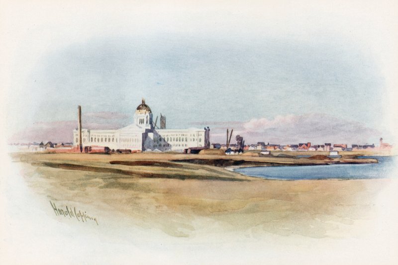 Regina, Saskatchewan, New Parliament House under opførelse af Harold Copping