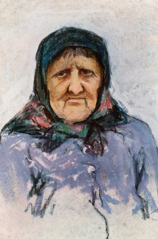 Studie af en doukhobor-kvinde af Harold Copping