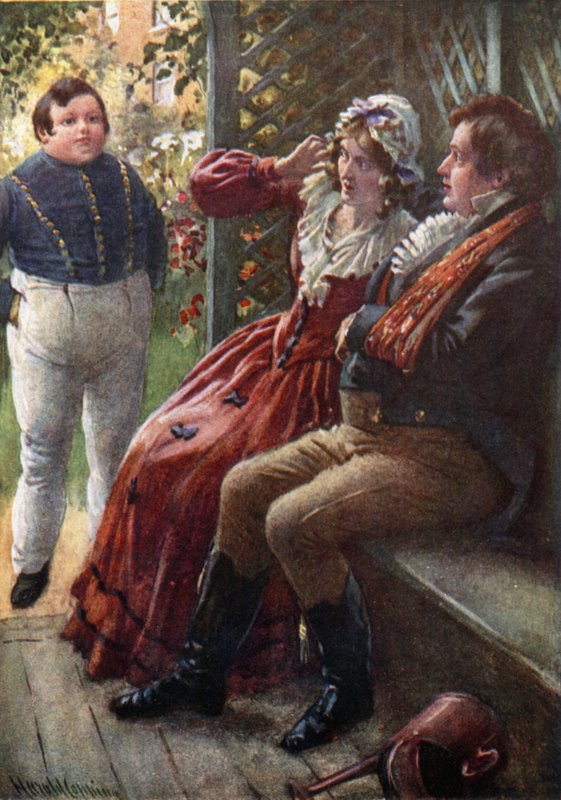 The Fat Boy Awake (farve litho) af Harold Copping