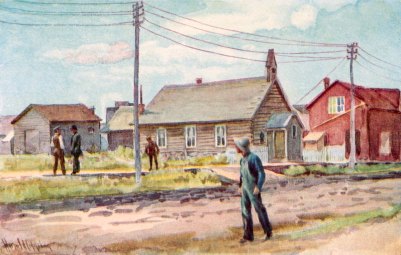 Kirken i bjælkehytten, Lloydminster af Harold Copping