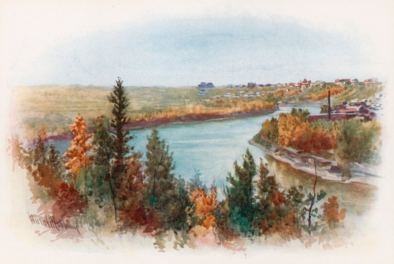 Saskatchewan-floden ved Edmonton af Harold Copping
