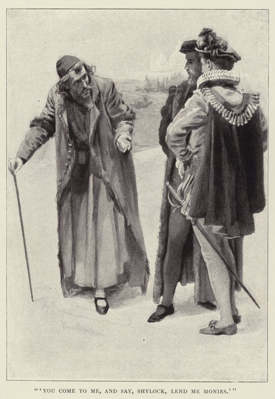 Du kommer til mig og siger: Shylock, lån mig penge af Harold Copping