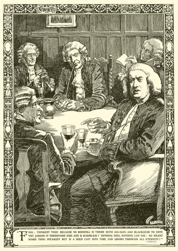Dr. Johnson i samtale (litho) af Harold Edward Hughes Nelson