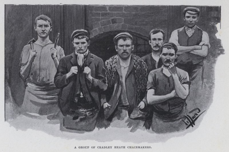 En gruppe Cradley Heath Chainmakers (s/h foto) af Harold Hume Piffard