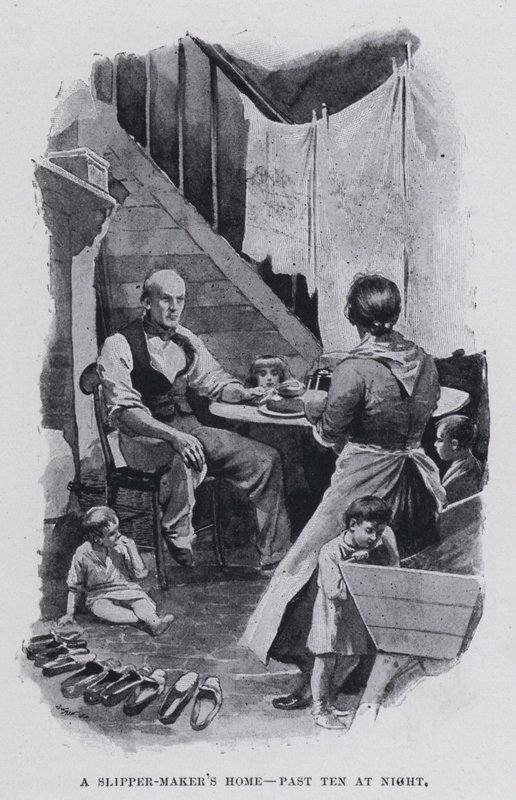 Hjemme hos en hjemmeskomager, over ti om natten (s/h-billede) af Harold Hume Piffard