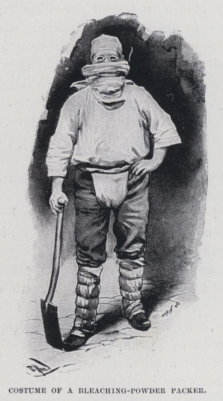 Kostume af en blegepulverpakker (s/h foto) af Harold Hume Piffard