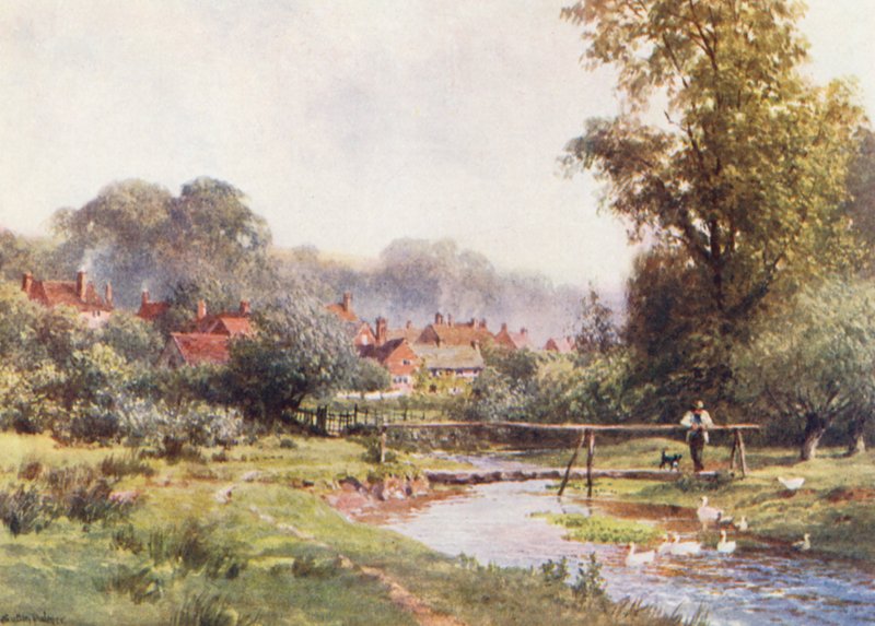 Abinger Hammer (farvelitografi) af Harold Sutton Palmer