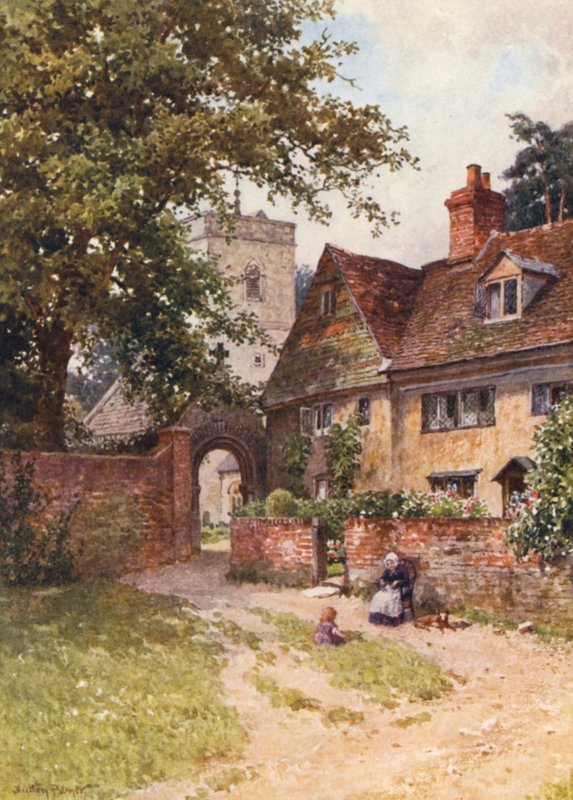 Betchworth Kirke (farvelitografi) af Harold Sutton Palmer