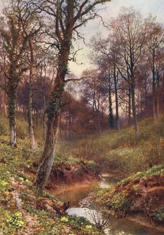 Aftenens ensomhed, Ockley (farvelitografi) af Harold Sutton Palmer