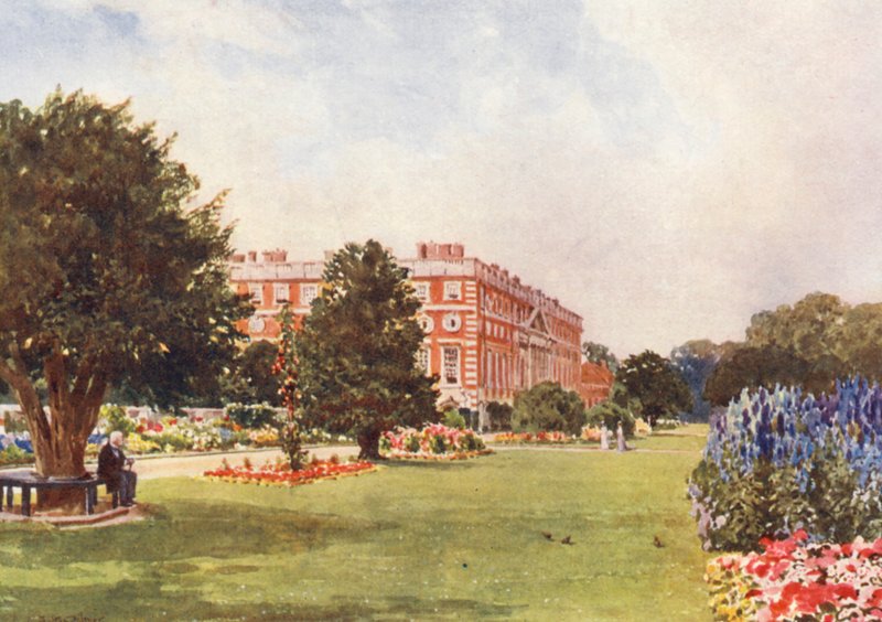 Hampton Court (farvelitografi) af Harold Sutton Palmer