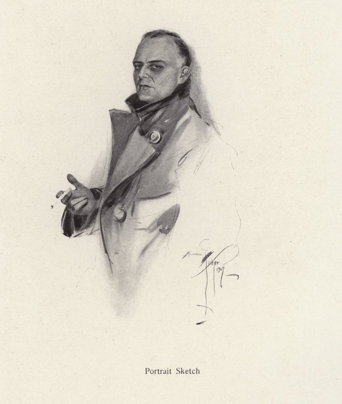 Portræt af en mand, der ryger en cigaret (litografi) af Harrison Fisher