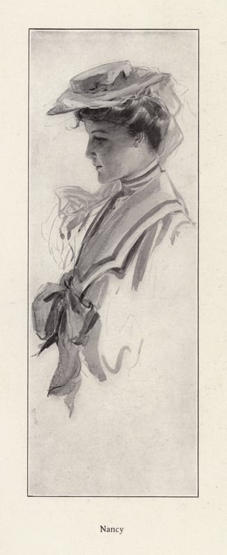 Portræt af en kvinde ved navn Nancy (litho) af Harrison Fisher