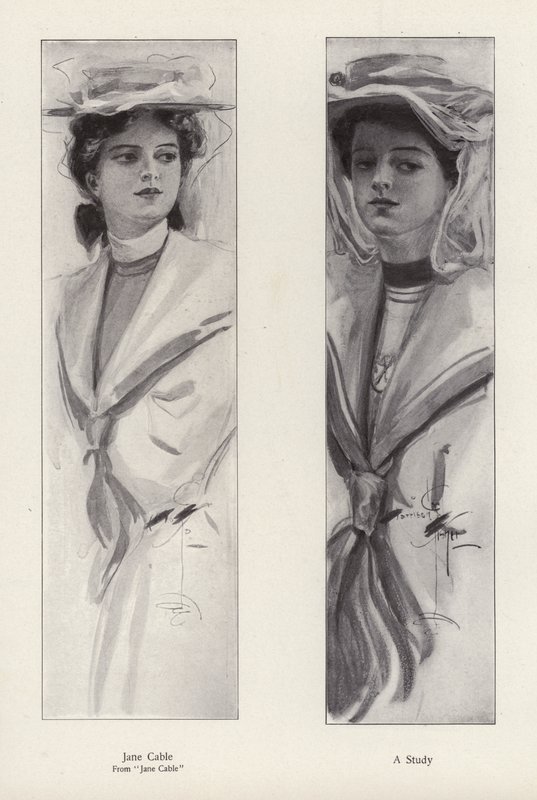 Karakteren Jane Cable fra romanen Jane Cable, af George Barr McCutcheon (litho) af Harrison Fisher