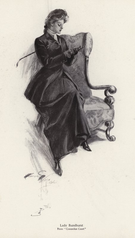 Karakteren Lady Bazelhurst fra romanen, Cowardice Court, af George Barr McCutcheon (litho) af Harrison Fisher