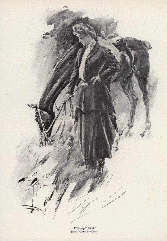 Karakteren Penelope Drake fra romanen Cowardice Court af George Barr McCutcheon (litho) af Harrison Fisher