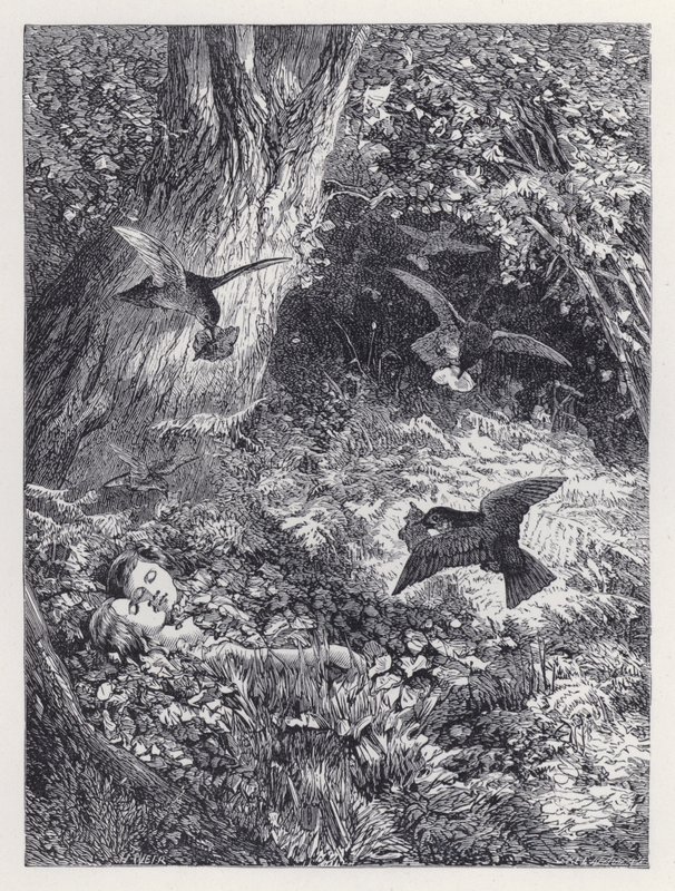 Børnene i skoven (gravering) af Harrison William Weir