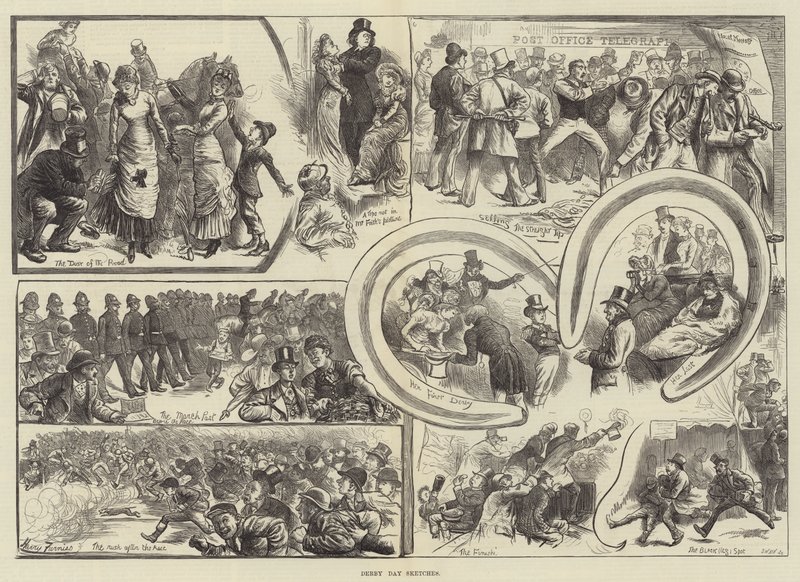 Derby Day-skitser af Harry Furniss