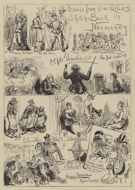 Blade fra vores kunstners skitsebog i Normandiet af Harry Furniss