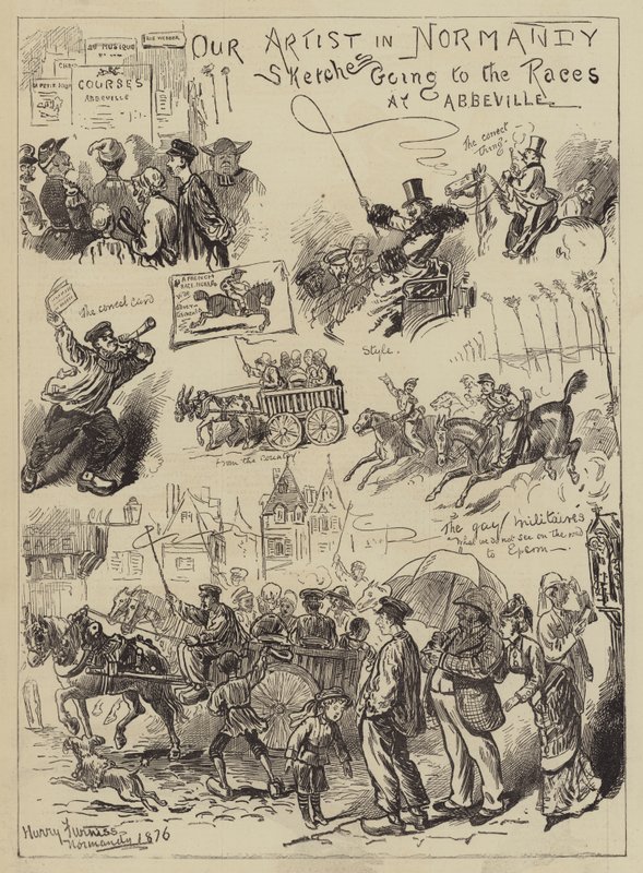 Vores kunstner i Normandiet, går til løbene i Abbeville af Harry Furniss