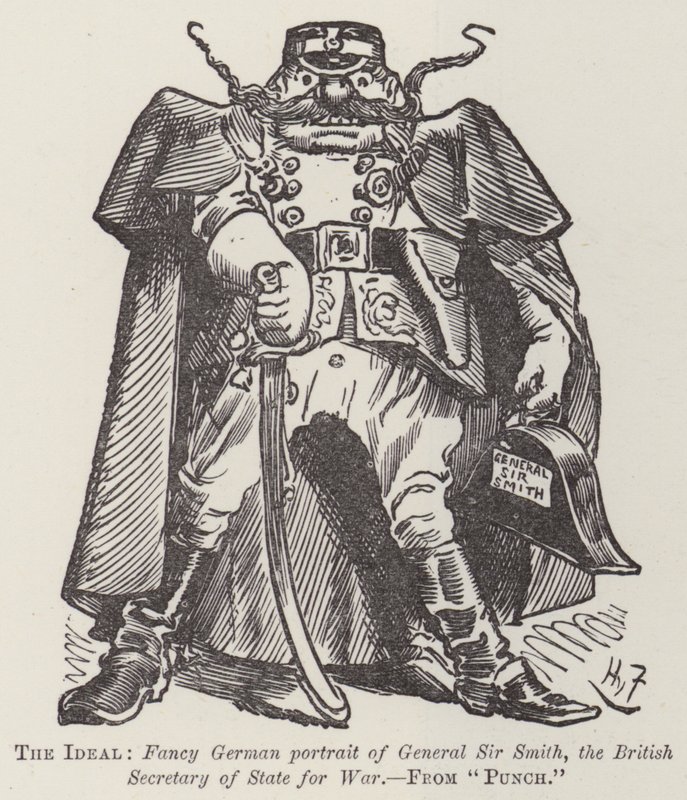 Det ideelle, flotte tyske portræt af general Sir Smith, den britiske minister for krigsministeriet af Harry Furniss