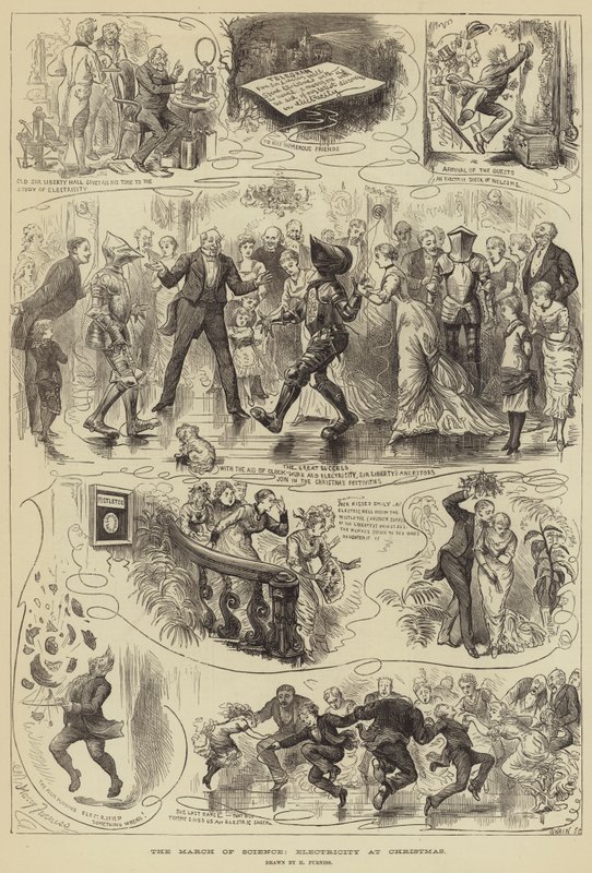 Videnskabens march, elektricitet i julen af Harry Furniss