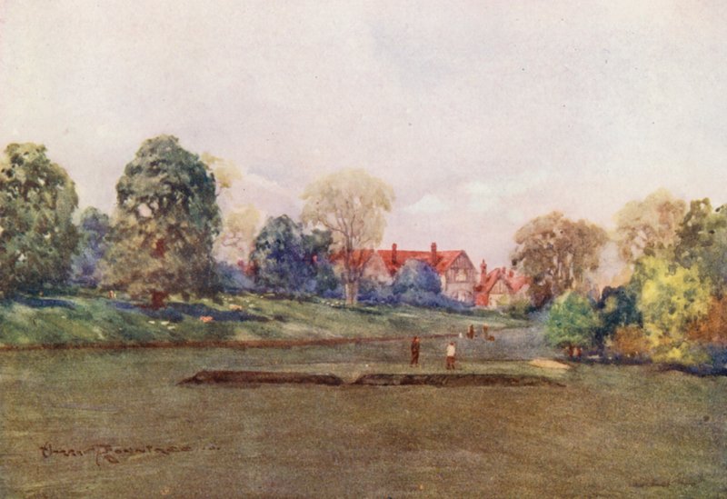 Golfbaner: Barnston, parkgolf i Skotland (farvelitografi) af Harry (1878 1950) Rountree