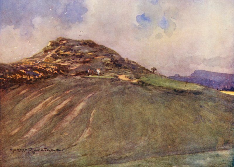 Golfbaner: Cromer, den sekstende tee (farvelitografi) af Harry (1878 1950) Rountree