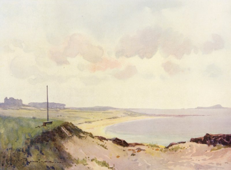 Golfbaner: North Berwick, anden tee (farvelitografi) af Harry (1878 1950) Rountree