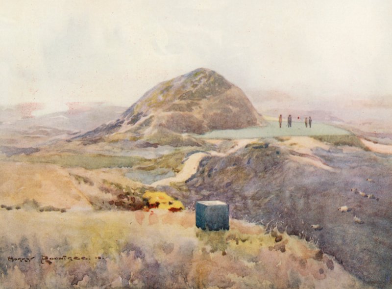Golfbaner: Troon, det nye korte hul (farvelitografi) af Harry (1878 1950) Rountree