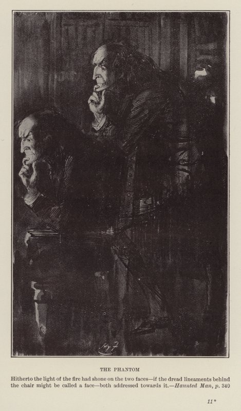 Julebøger af Charles Dickens: Den hjemsøgte mand (litografi) af Harry (after) Furniss