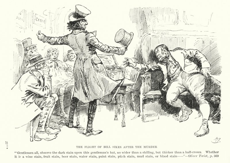 Illustration til Oliver Twist af Charles Dickens (litografi) af Harry (after) Furniss