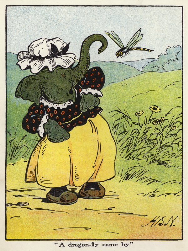 "En guldsmede kom forbi" (farve litho) af Harry B Neilson