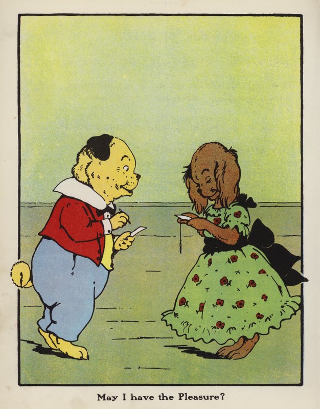Må jeg få fornøjelsen? (farve litho) af Harry B Neilson