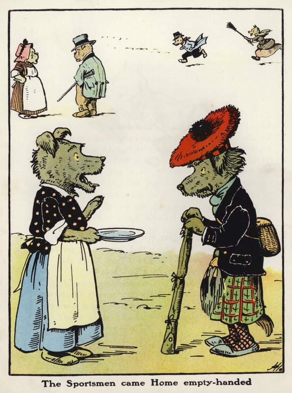 Sportsmændene kom tomhændede hjem (farve litho) af Harry B Neilson