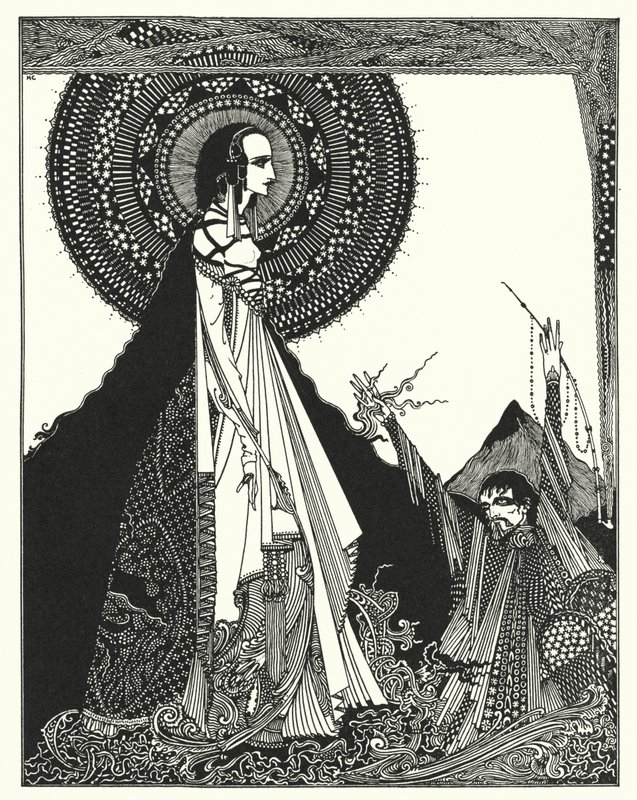 Edgar Allan Poe: Ligeia (litografi) af Harry Clarke