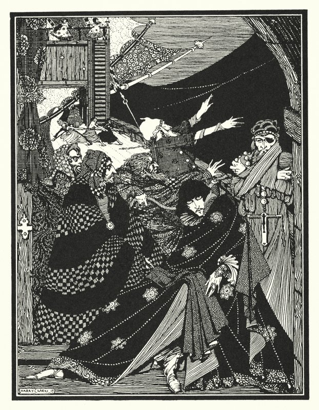 Edgar Allan Poe: MS Found in a Bottle (litografi) af Harry Clarke