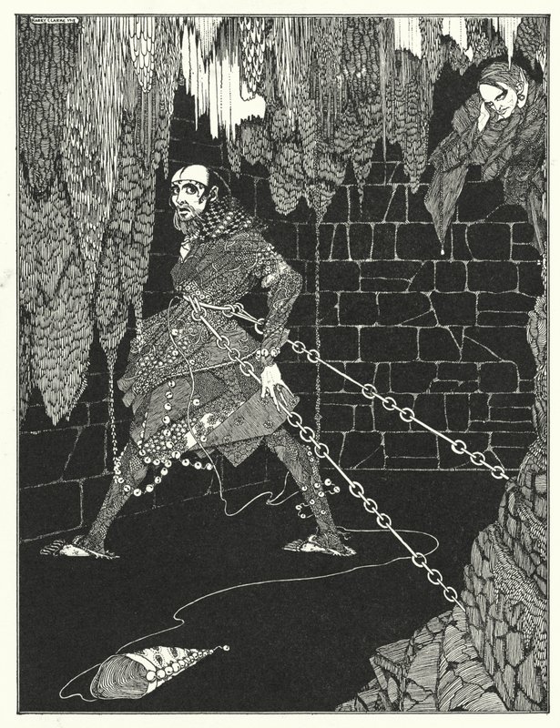 Edgar Allan Poe: The Cask of Amontillado (litografi) af Harry Clarke