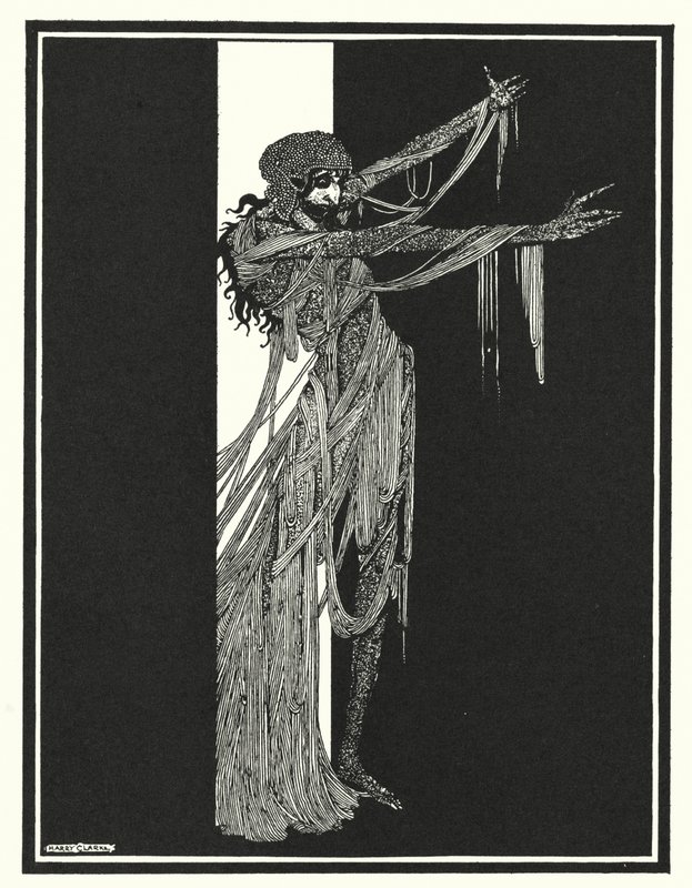 Edgar Allan Poe: The Fall of the House of Usher (litografi) af Harry Clarke