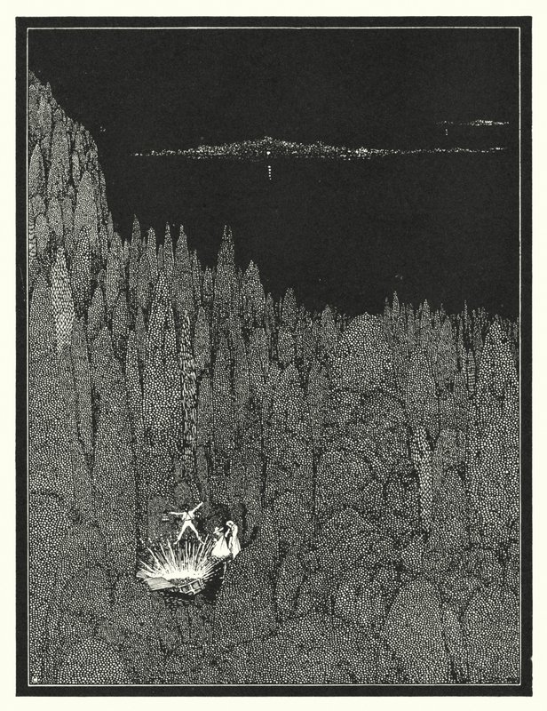 Edgar Allan Poe: The Gold Bug (litografi) af Harry Clarke