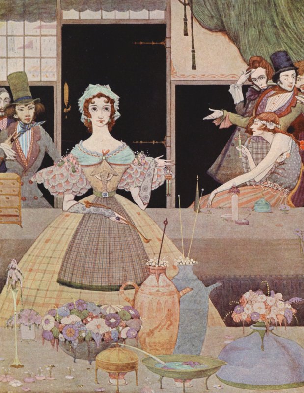Edgar Allan Poe: Mysteriet om Marie Roget (farvelitografi) af Harry Clarke