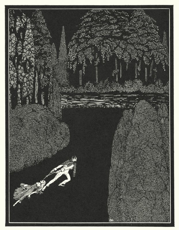 Edgar Allan Poe: Mysteriet om Marie Roget (litografi) af Harry Clarke