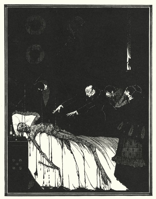 Edgar Allan Poe: Den aflange æske (litografi) af Harry Clarke
