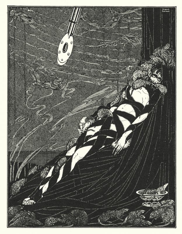 Edgar Allan Poe: Gruben og pendulet (litho) af Harry Clarke